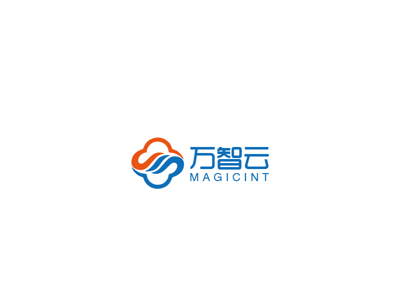 秦光華的中文:萬智云 英文:magicintlogo設(shè)計